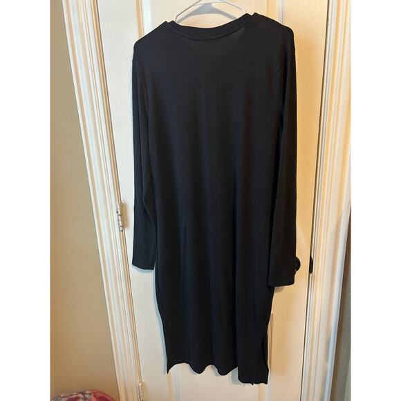 Prologue Black Midi Knit Dress in Long Sleeves Cozy Dressy Workwear Career - Picture 3 of 5